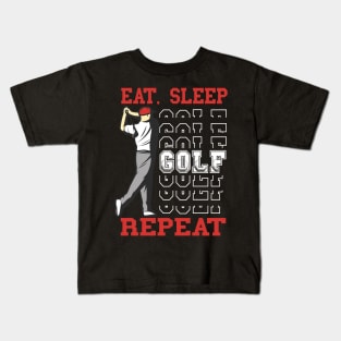 Eat Sleep Golf Repeat vintage Design Kids T-Shirt